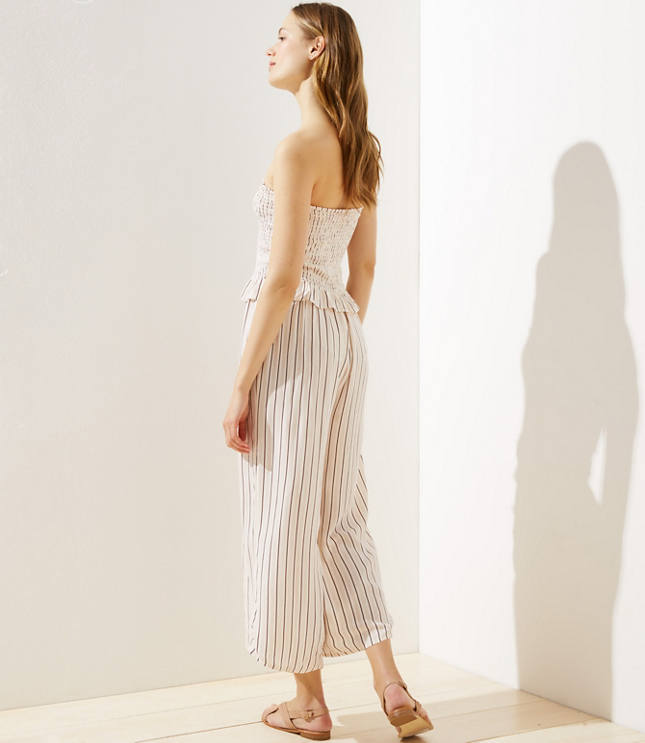 loft smocked wide leg jumpsuit