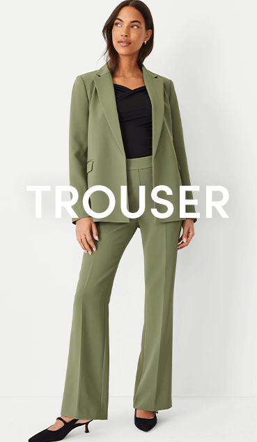 Women Work Pants High-waisted Trousers Cotton Blend Suit Trousers