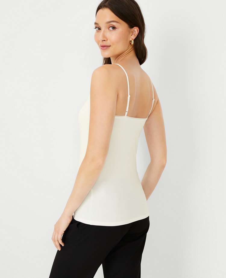 Womens White Stretch Cami Vest Top