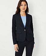The Petite One-Button Blazer in Seasonless Stretch carousel Product Image 1