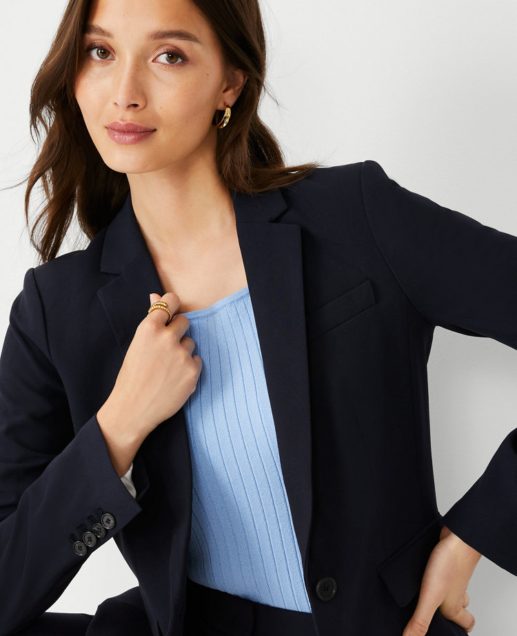 ANN TAYLOR Suits  The One-Button Blazer in Double Knit Black