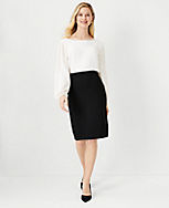 The Seamed Pencil Skirt in Seasonless Stretch carousel Product Image 3