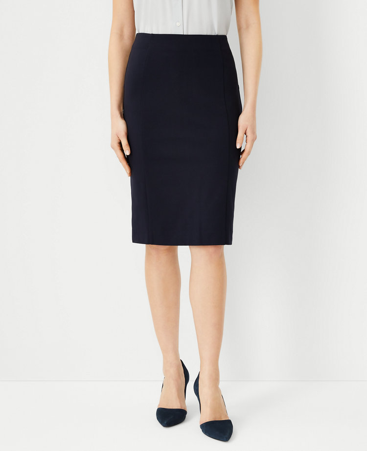 Ann Taylor Ponte Pencil Skirt Atlantic Navy Women's