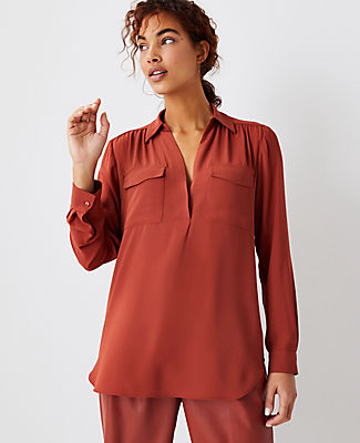 Ann Taylor Petite Camp Shirt In Moroccan Spice