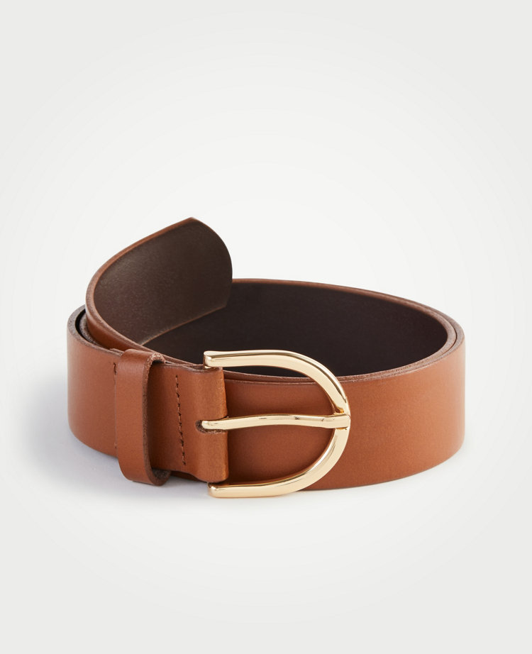Wide Leather Trouser Belt - Rich Cognac