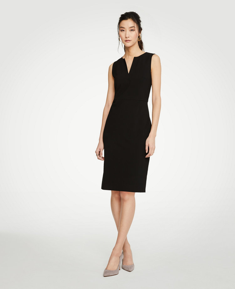 how to accessorize a black sheath dress