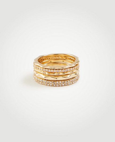Crystal Stacked Ring Set | Ann Taylor