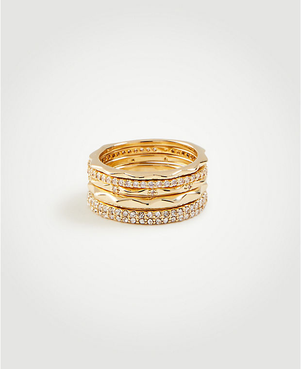 Crystal Stacked Ring Set
