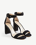 Leannette Suede Block Heel Sandals carousel Product Image 2