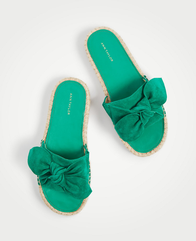 Nellie Suede Bow Espadrille Sandals