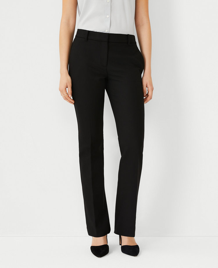 black straight fit pants