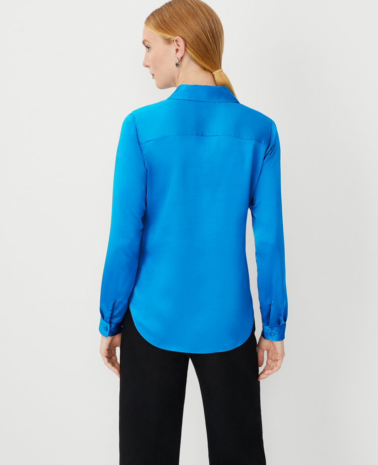Petite Satin Essential Shirt carousel Product Image 2
