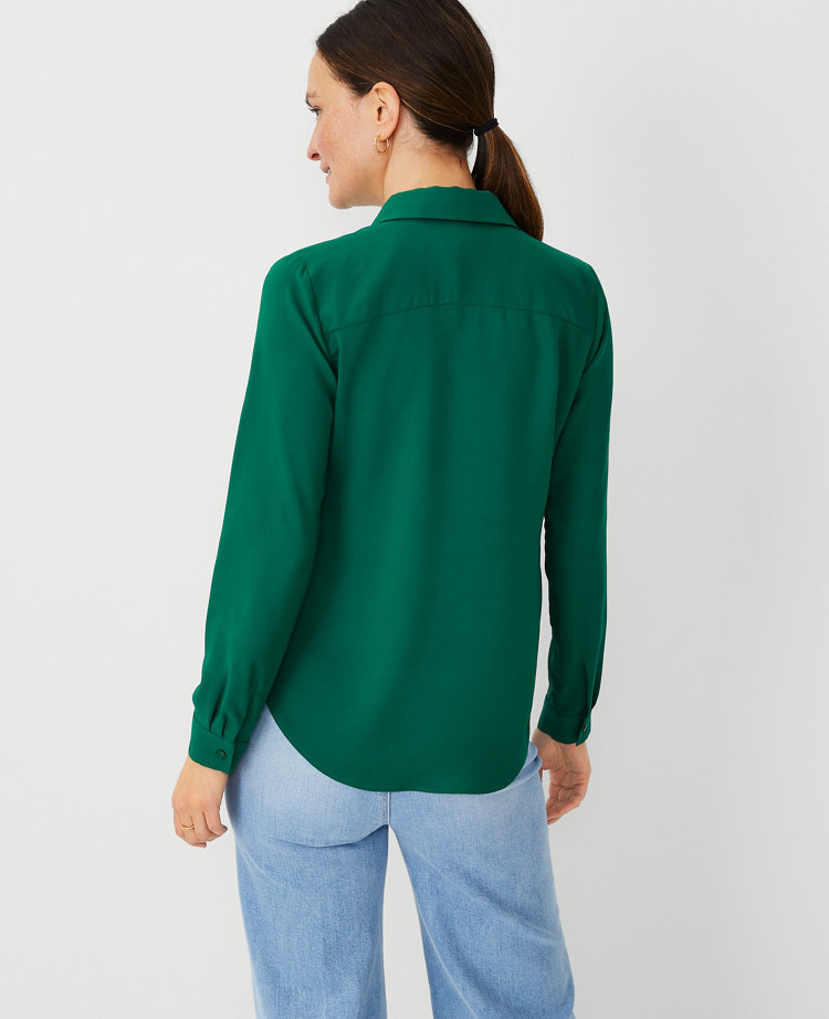 Petite Satin Essential Shirt carousel Product Image 2