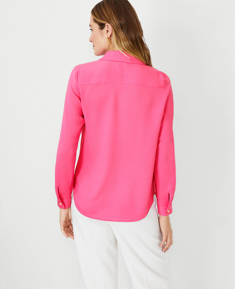 Petite Satin Essential Shirt carousel Product Image 2