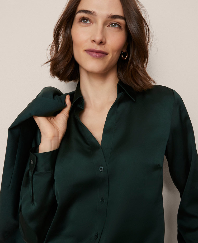 Petite Satin Essential Shirt