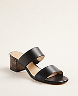 Liv Leather Block Heel Sandals carousel Product Image 1