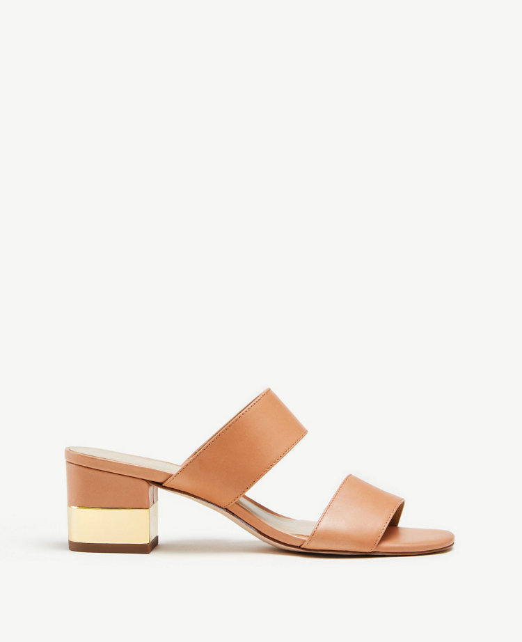 leather block sandals