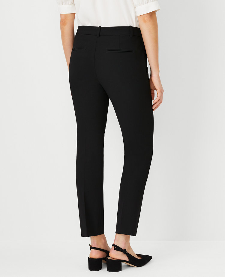 Black stretch ankle pants sale