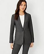 The Long One-Button Blazer in Bi-Stretch carousel Product Image 1