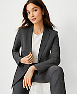 The Long One-Button Blazer in Bi-Stretch carousel Product Image 3