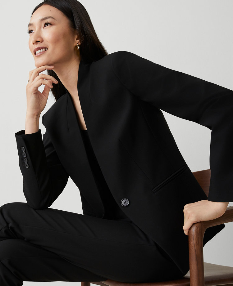 The Petite Cutaway Blazer in Bi-Stretch