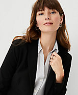 The Petite Long One-Button Blazer in Bi-Stretch carousel Product Image 3