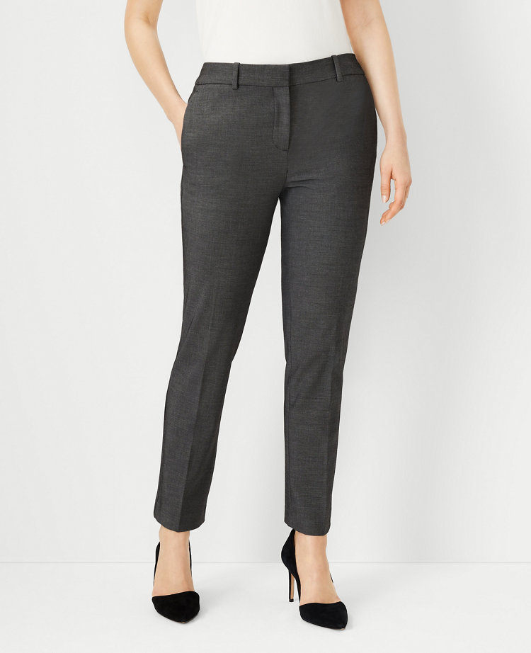 Charcoal Cotton Bi-Stretch Pull-On Skinny Ankle Pant - Curvy Fit