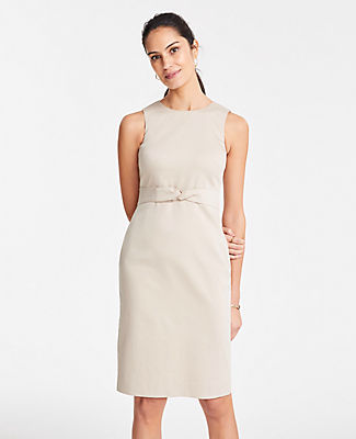 ANN TAYLOR TALL TIE FRONT DRESS IN COTTON SATEEN,498859