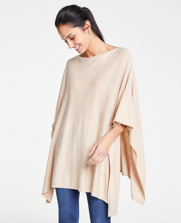 Ann Taylor Summer Knit Poncho In Neutrals