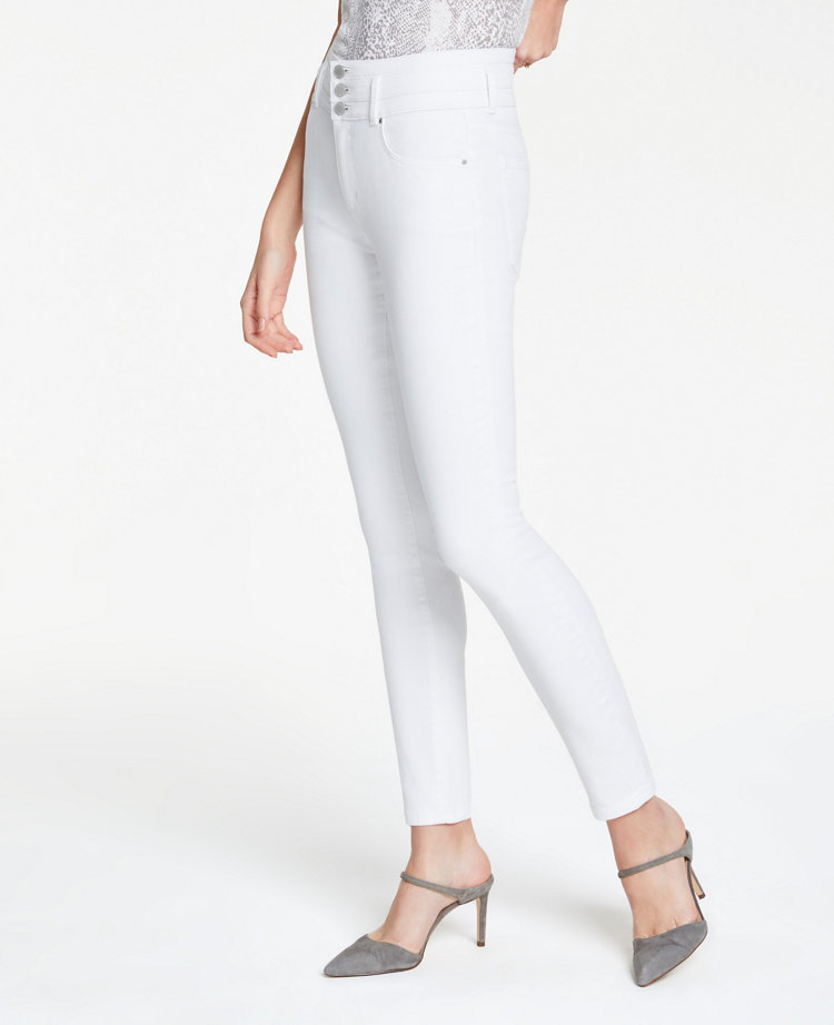 petite white skinny jeans