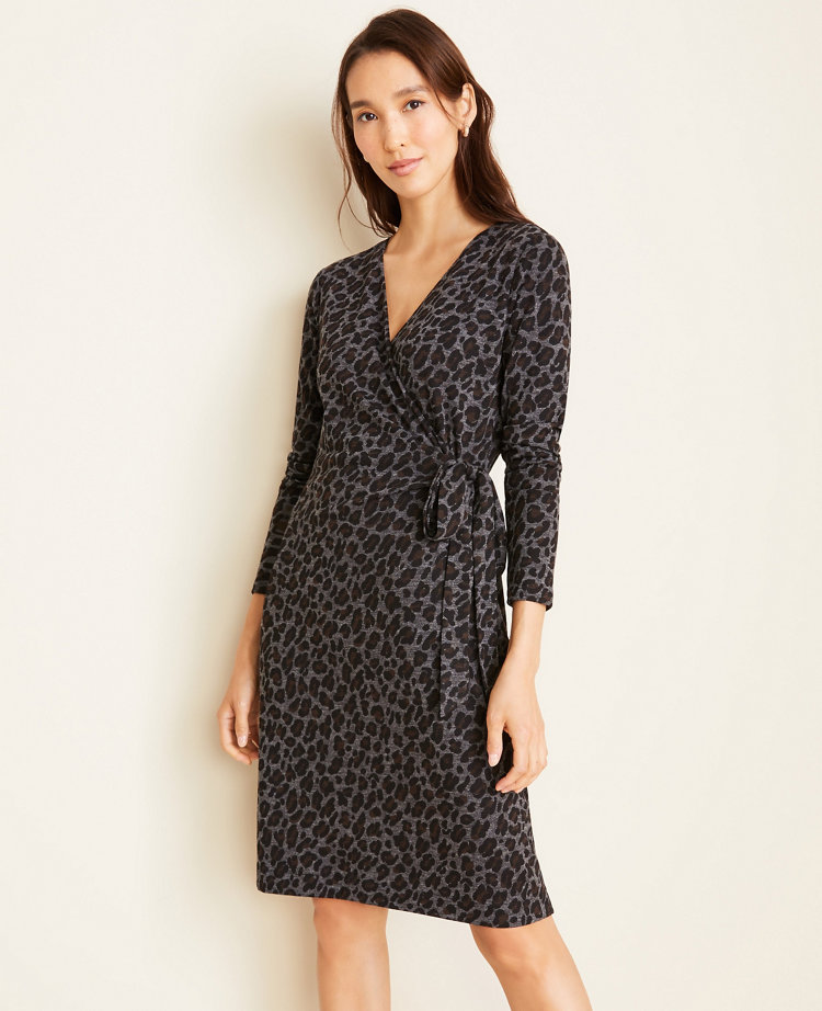 ann taylor black wrap dress