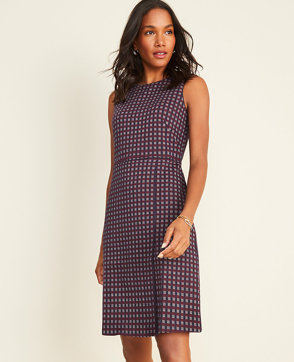 Checked Overlap A-Line Dress