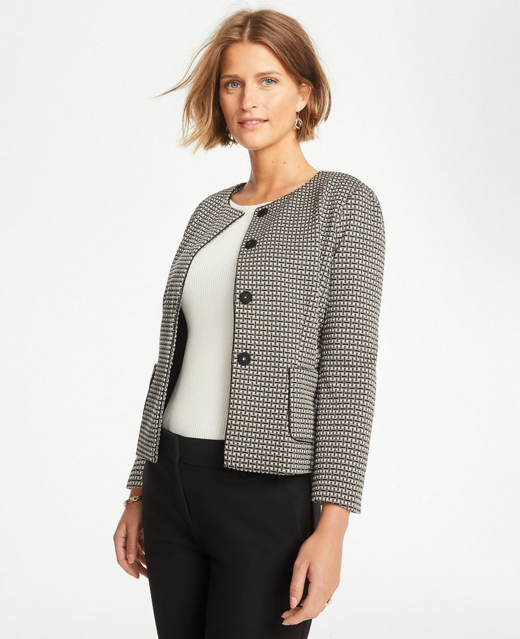 Petite Basketweave Knit Jacket