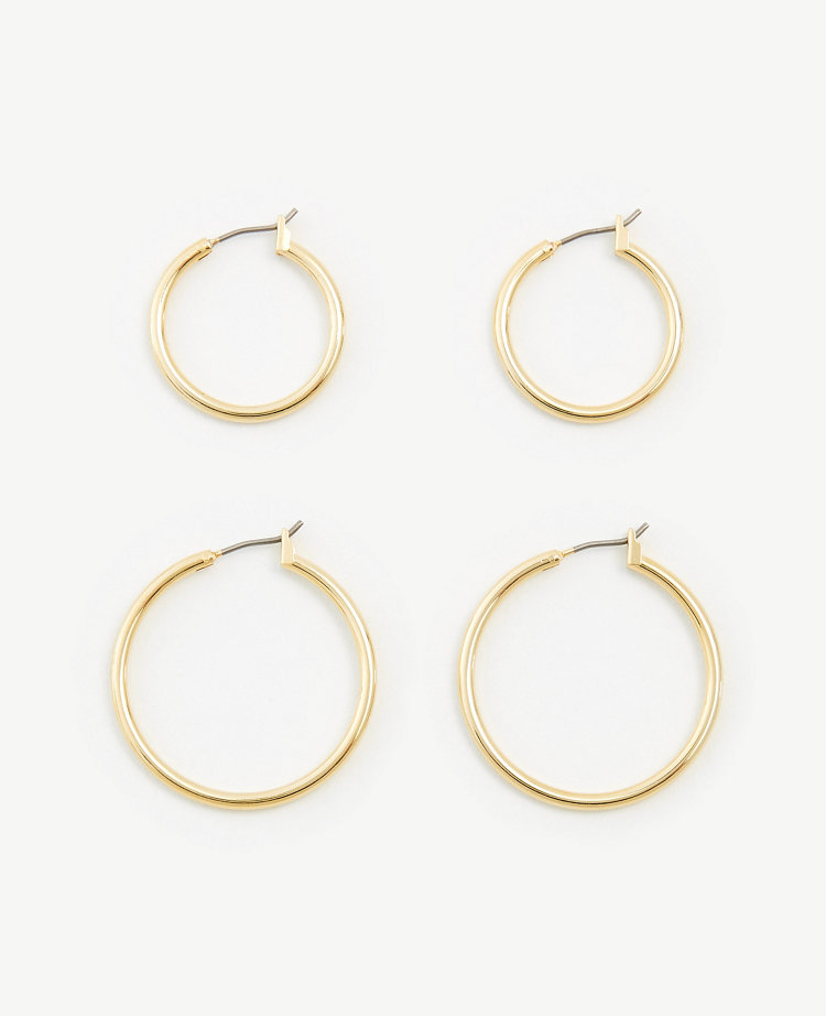 Gold Hoop Earrings Set