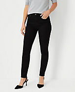 Mid Rise Skinny Jeans in Jet Black Wash carousel Product Image 1