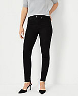 Curvy Sculpting Pocket Mid Rise Skinny Jeans in Jet Black Wash carousel Product Image 1