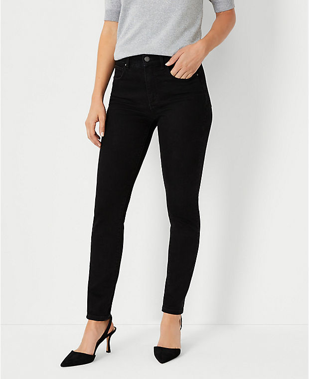 Tall Mid Rise Skinny Jeans in Jet Black Wash