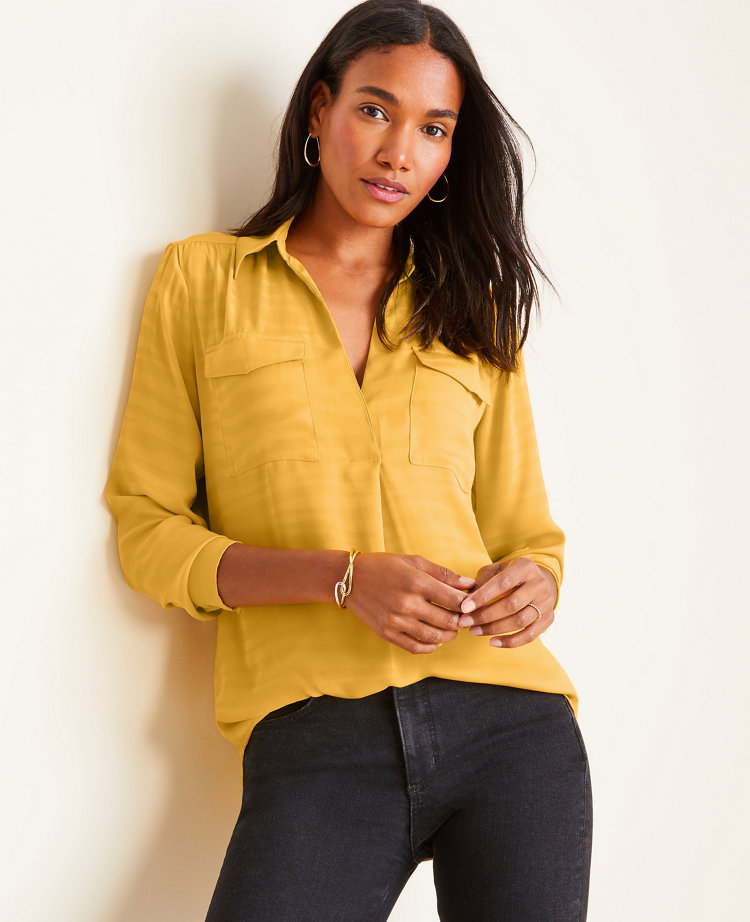 ann taylor yellow blouse