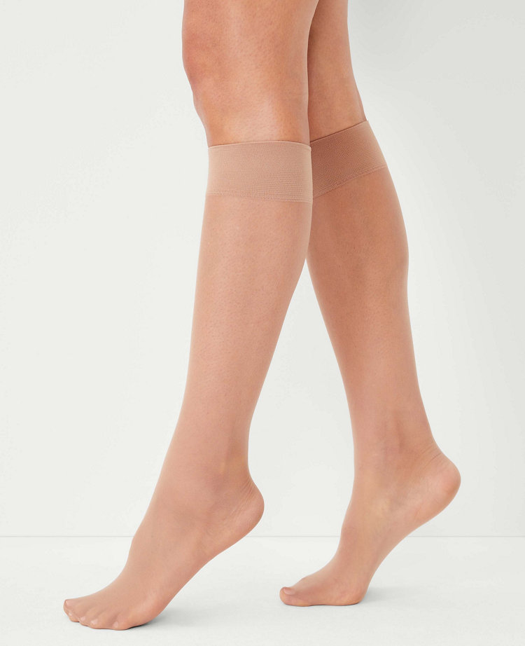 Ann Taylor Perfect Sheer Knee Highs In Natural