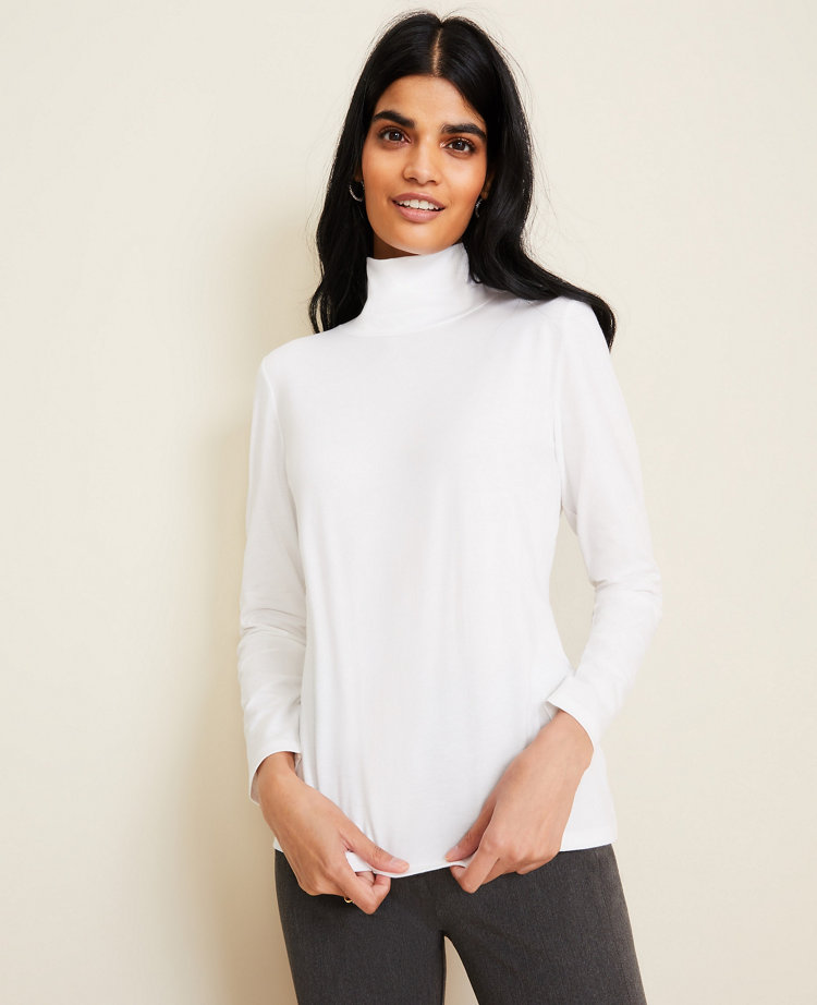 Pima Cotton Turtleneck Ann Taylor