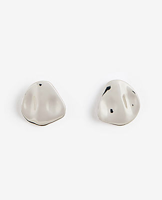 Ann Taylor Metal Nugget Stud Earrings In Silver