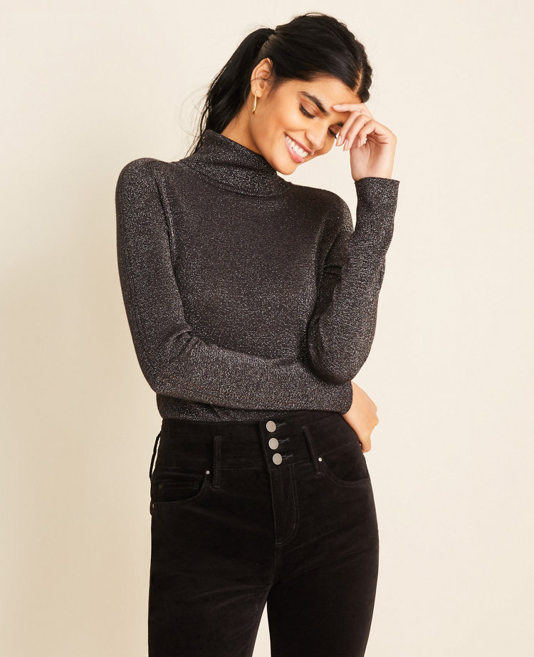 Shimmer Turtleneck Sweater