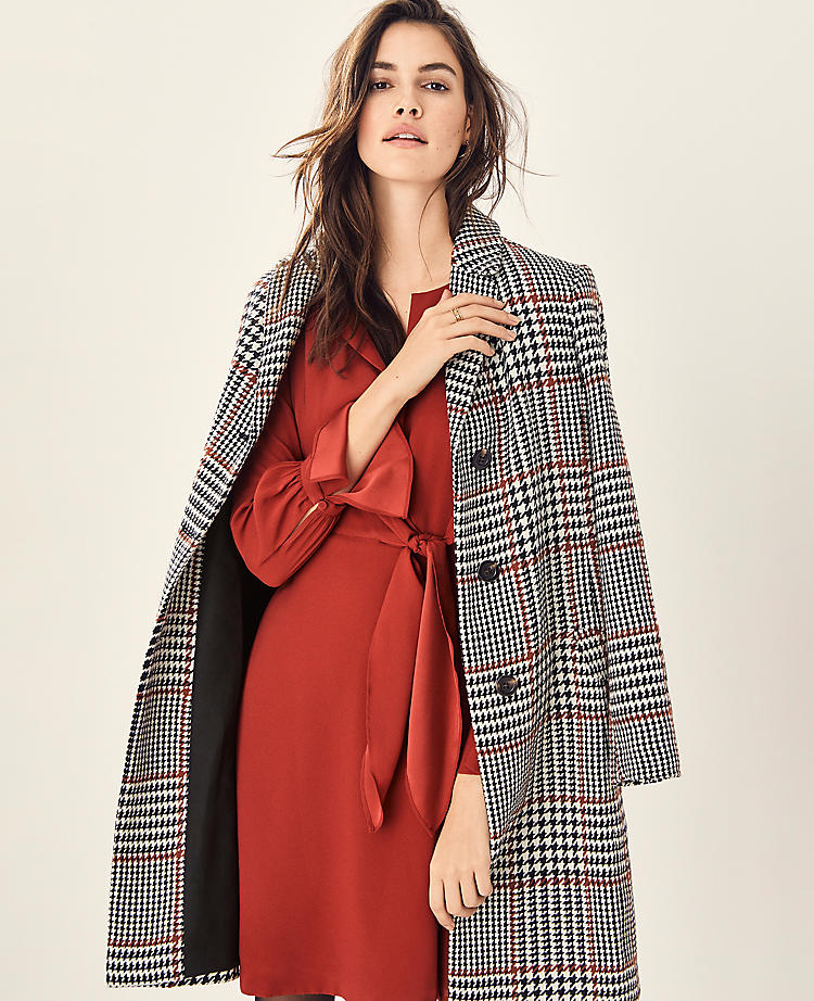 Plaid Chesterfield Coat