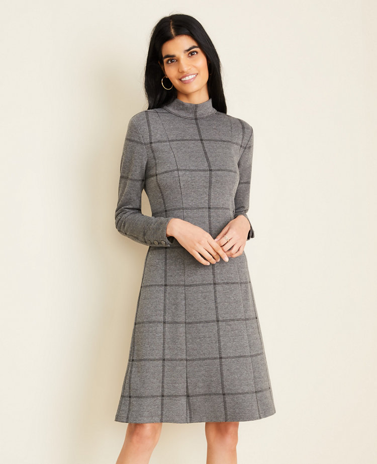 Plaid Tie Back Flare Dress