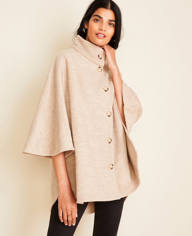 Chevron Button Front Cape