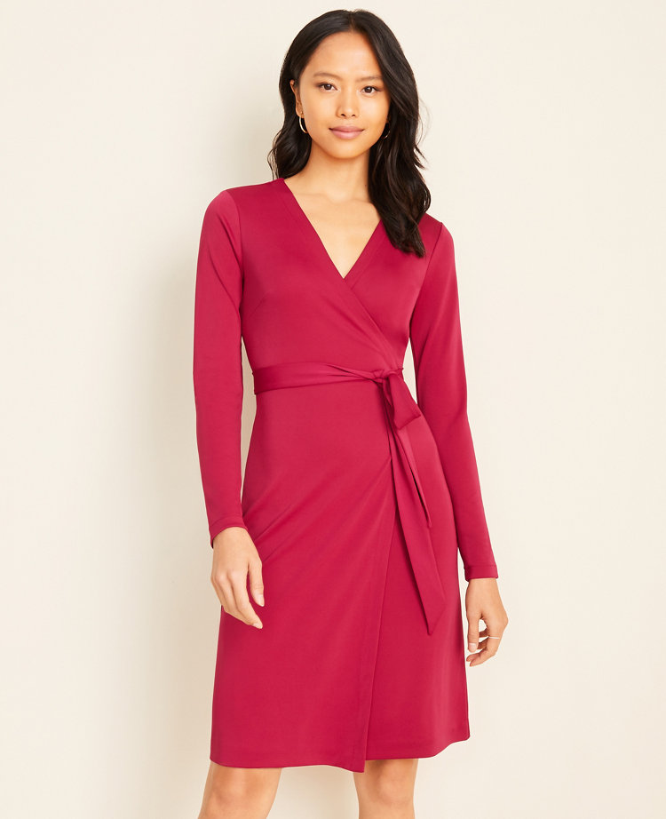 ann taylor red wrap dress