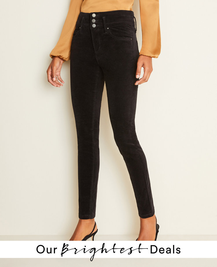 velvet high rise pants