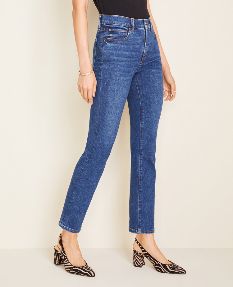 high rise straight leg jeans