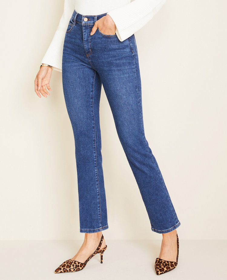 indigo straight leg jeans