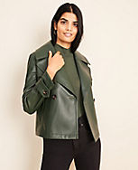 Faux Leather Short Trench Coat carousel Product Image 1